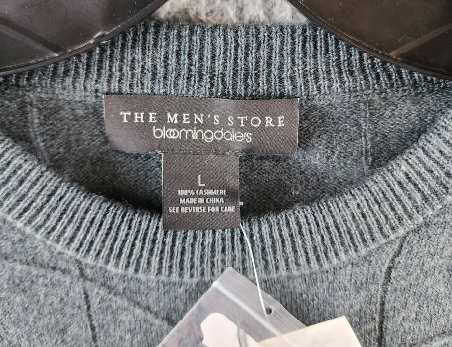 The Men's Store at Bloomingdale's Novelty Stitch Sweater Men's L Slate Green L/S