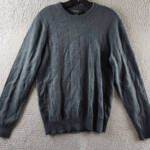 The Men's Store Bloomingdales Cashmere Novelty Stitch Sweater Mens S Slate Green