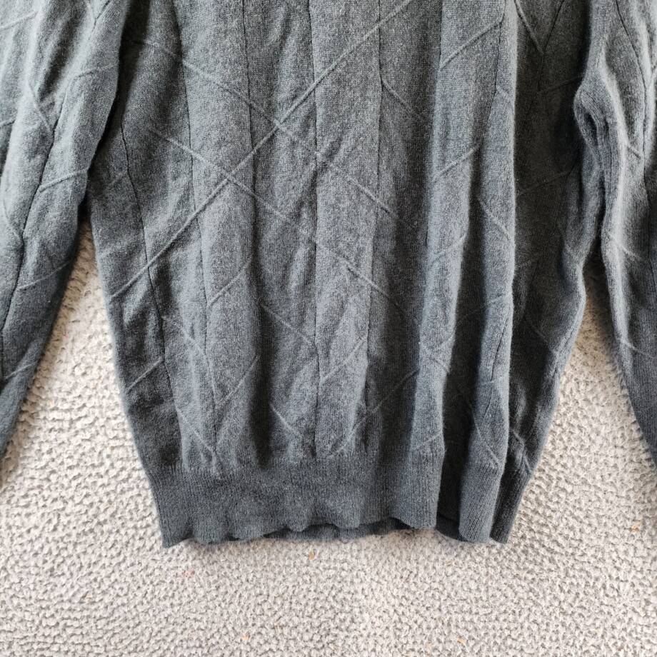 The Men's Store Bloomingdales Cashmere Novelty Stitch Sweater Mens S Slate Green
