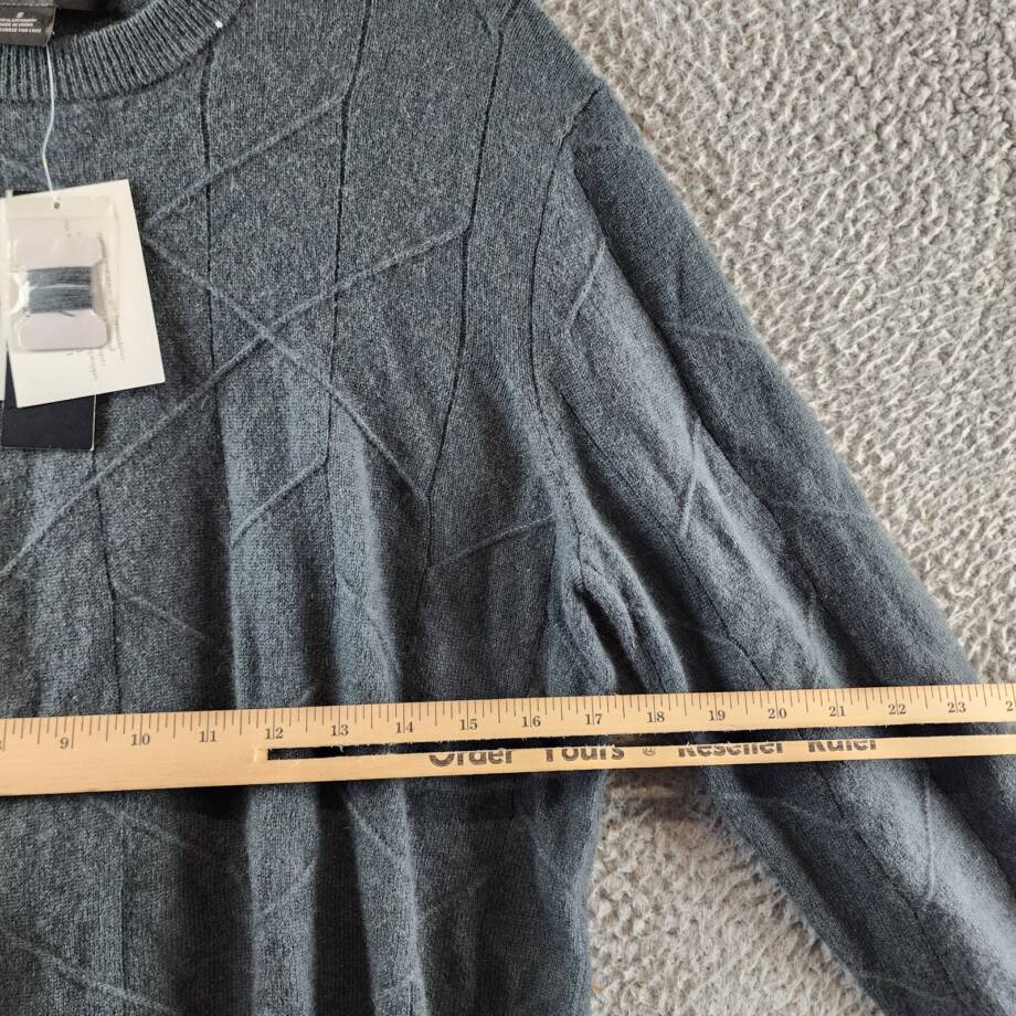 The Men's Store Bloomingdales Cashmere Novelty Stitch Sweater Mens S Slate Green