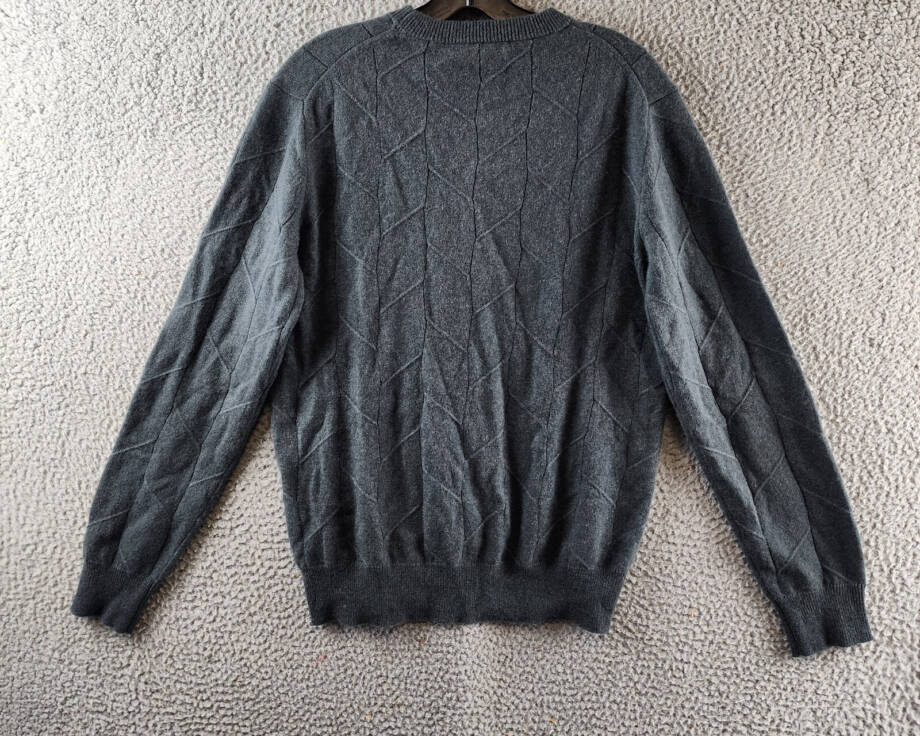 The Men's Store Bloomingdales Cashmere Novelty Stitch Sweater Mens S Slate Green