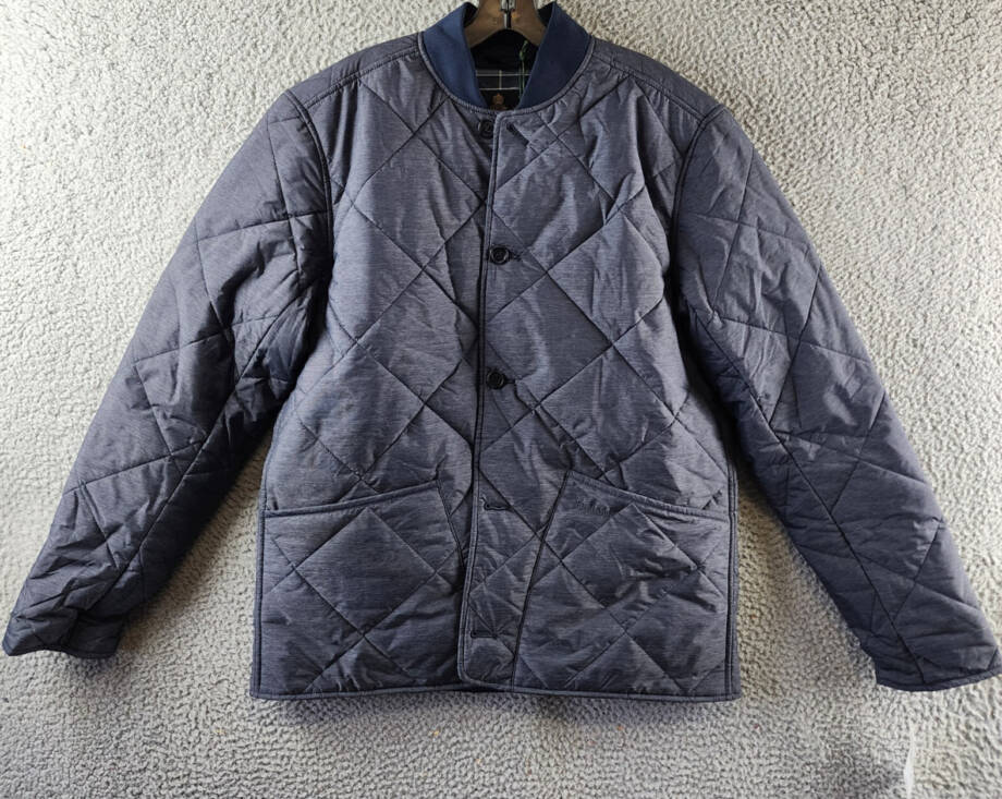 Barbour Tarn Liddesdale Quilted Jacket Men's M Navy Front Pockets Button Closure