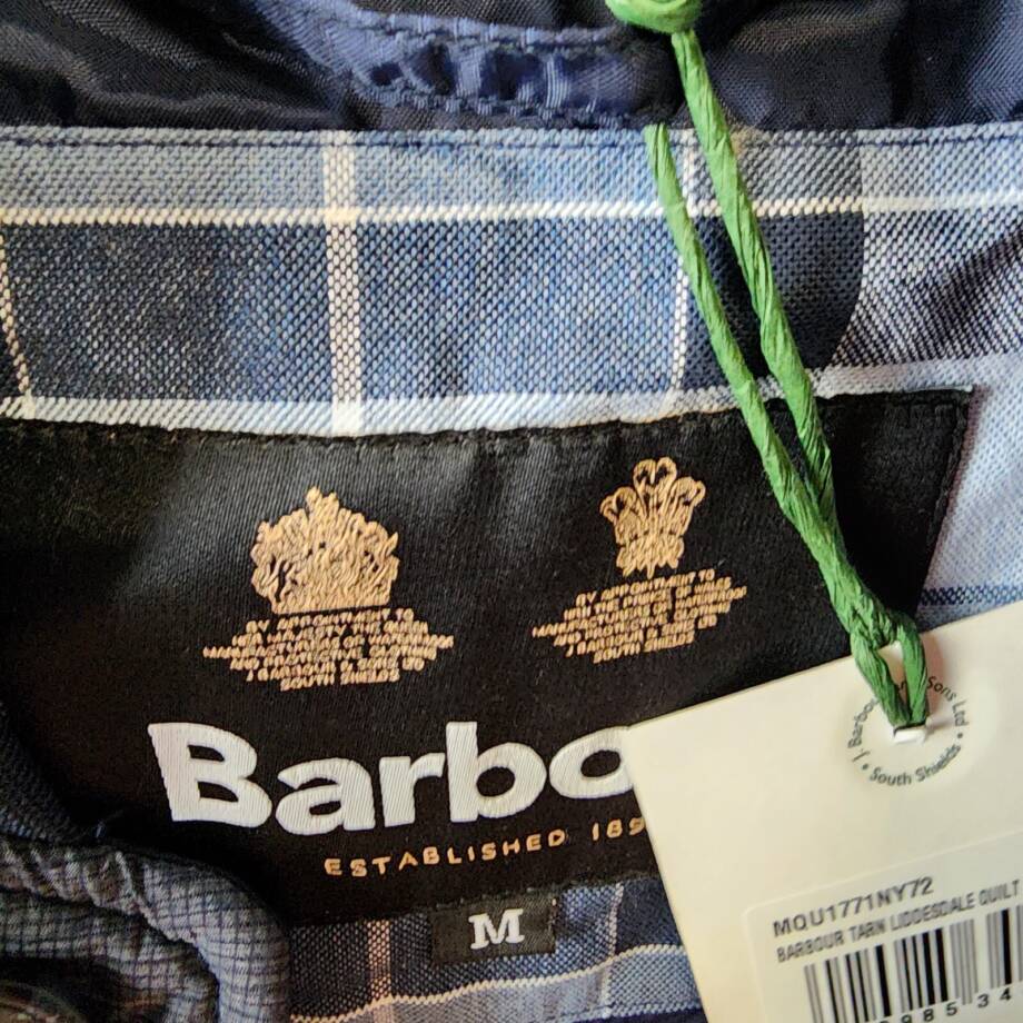Barbour Tarn Liddesdale Quilted Jacket Men's M Navy Front Pockets Button Closure
