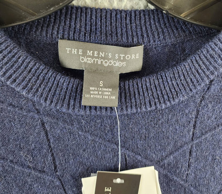 The Men's Store at Bloomingdale's Novelty Stitch Sweater Men's S Navy Blue L/S