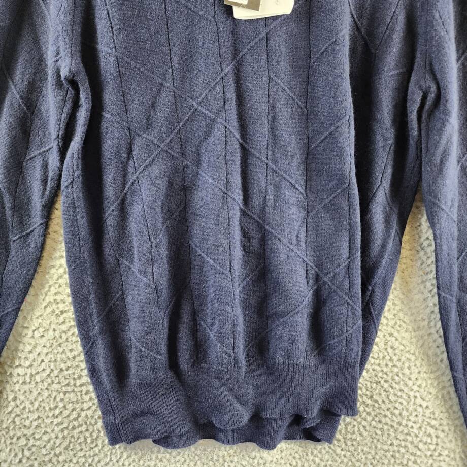 The Men's Store at Bloomingdale's Novelty Stitch Sweater Men's S Navy Blue L/S