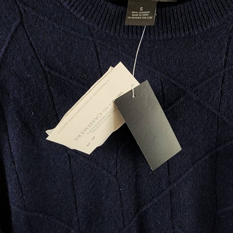 The Men's Store at Bloomingdale's Novelty Stitch Sweater Men's S Navy Blue L/S