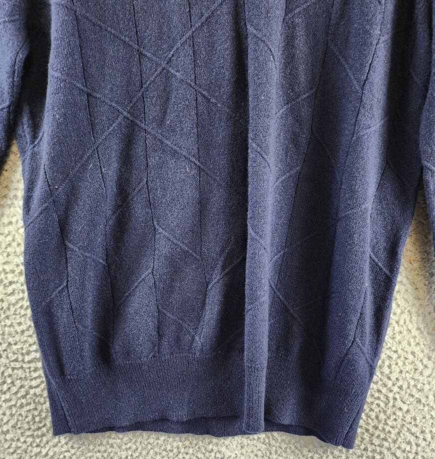 The Men's Store at Bloomingdale's Novelty Stitch Sweater Men's S Navy Blue L/S
