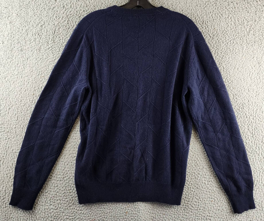 The Men's Store at Bloomingdale's Novelty Stitch Sweater Men's S Navy Blue L/S