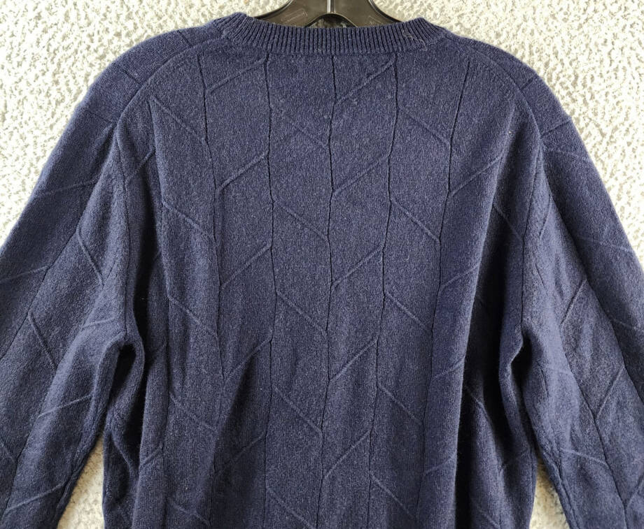 The Men's Store at Bloomingdale's Novelty Stitch Sweater Men's S Navy Blue L/S