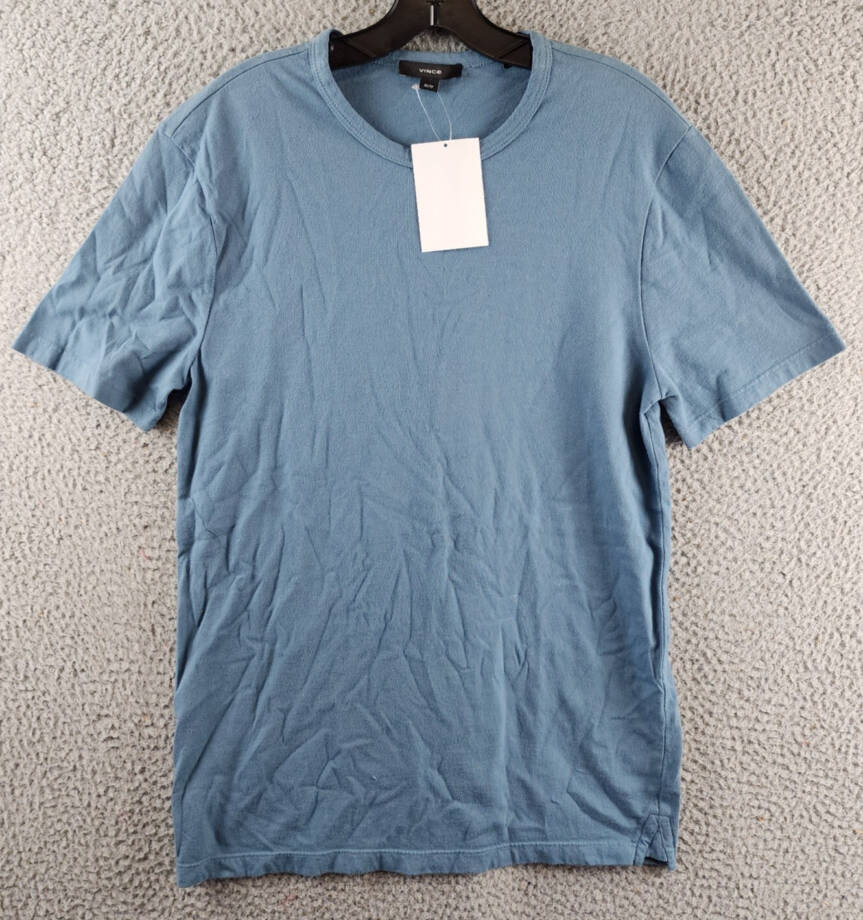 Vince Pima Cotton Pique Tee Men's XS Teal Crewneck Short Sleeves Pullover Style