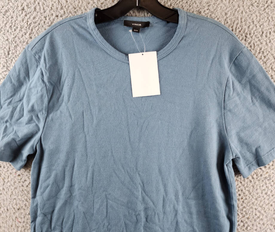 Vince Pima Cotton Pique Tee Men's XS Teal Crewneck Short Sleeves Pullover Style