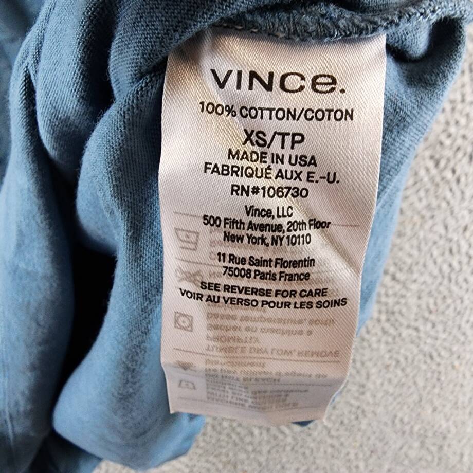 Vince Pima Cotton Pique Tee Men's XS Teal Crewneck Short Sleeves Pullover Style