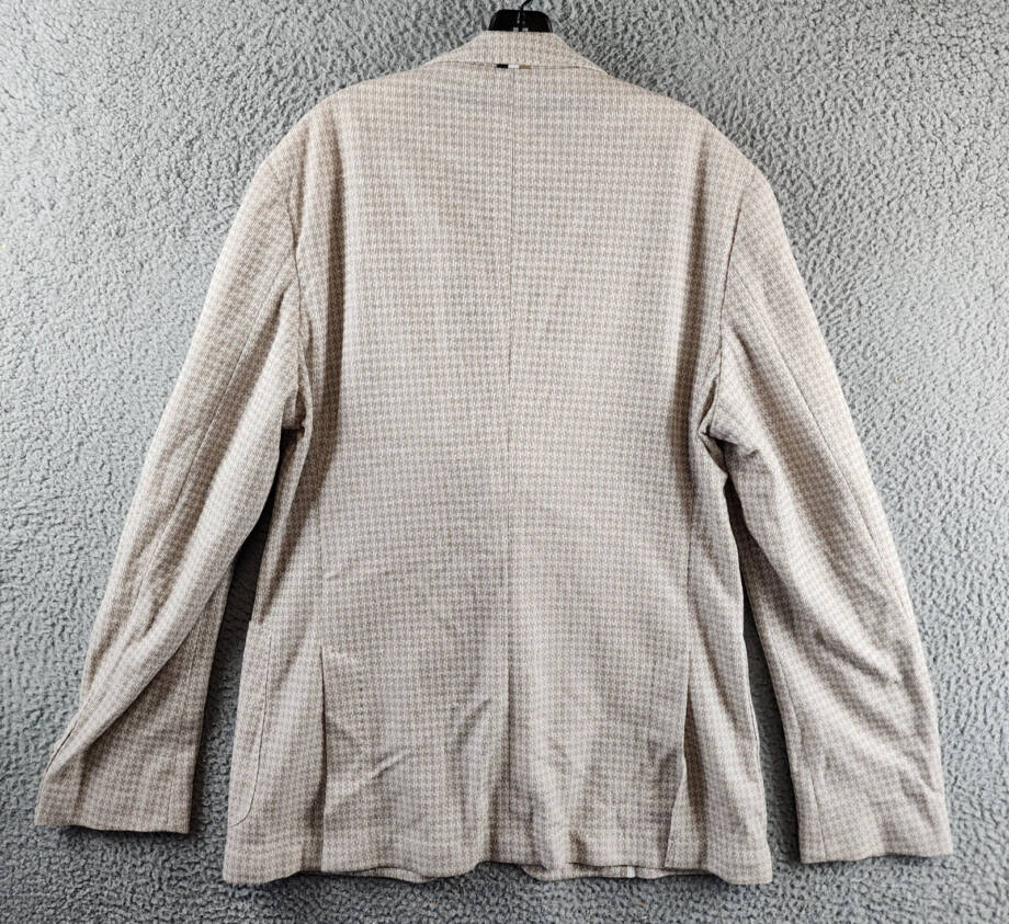 BOSS Houndstooth Jersey Soft Construction Slim Fit Sport Coat Men's 42R Beige
