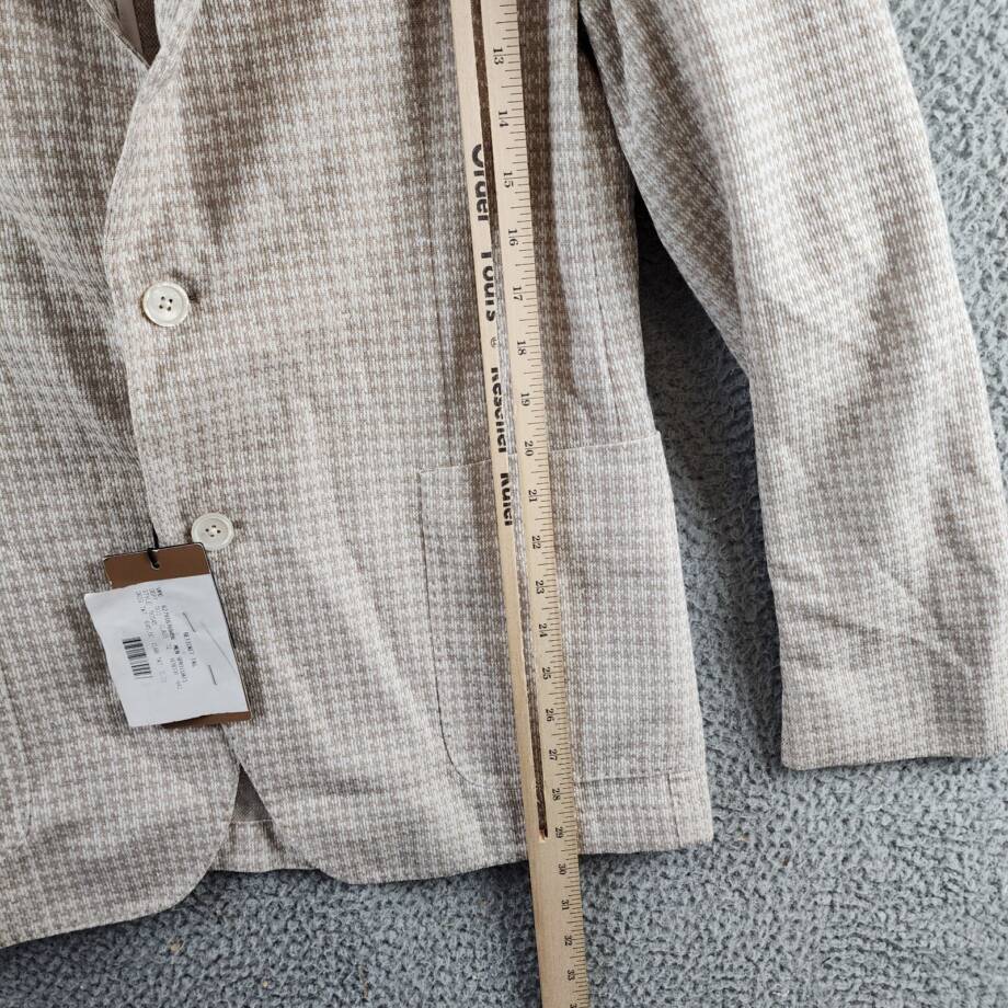 BOSS Houndstooth Jersey Soft Construction Slim Fit Sport Coat Men's 42R Beige