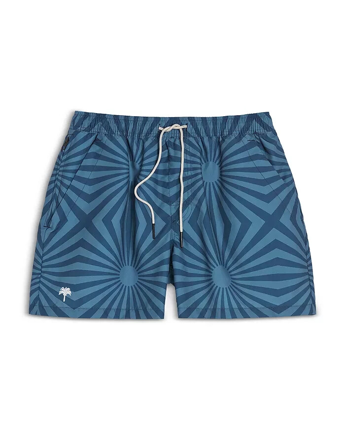 OAS Costal Cortado Drawstring 4.3" Swim Shorts Men's XXL Blue Elastic Waistband