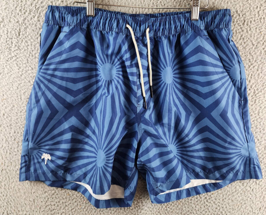 OAS Costal Cortado Drawstring 4.3" Swim Shorts Men's XXL Blue Elastic Waistband