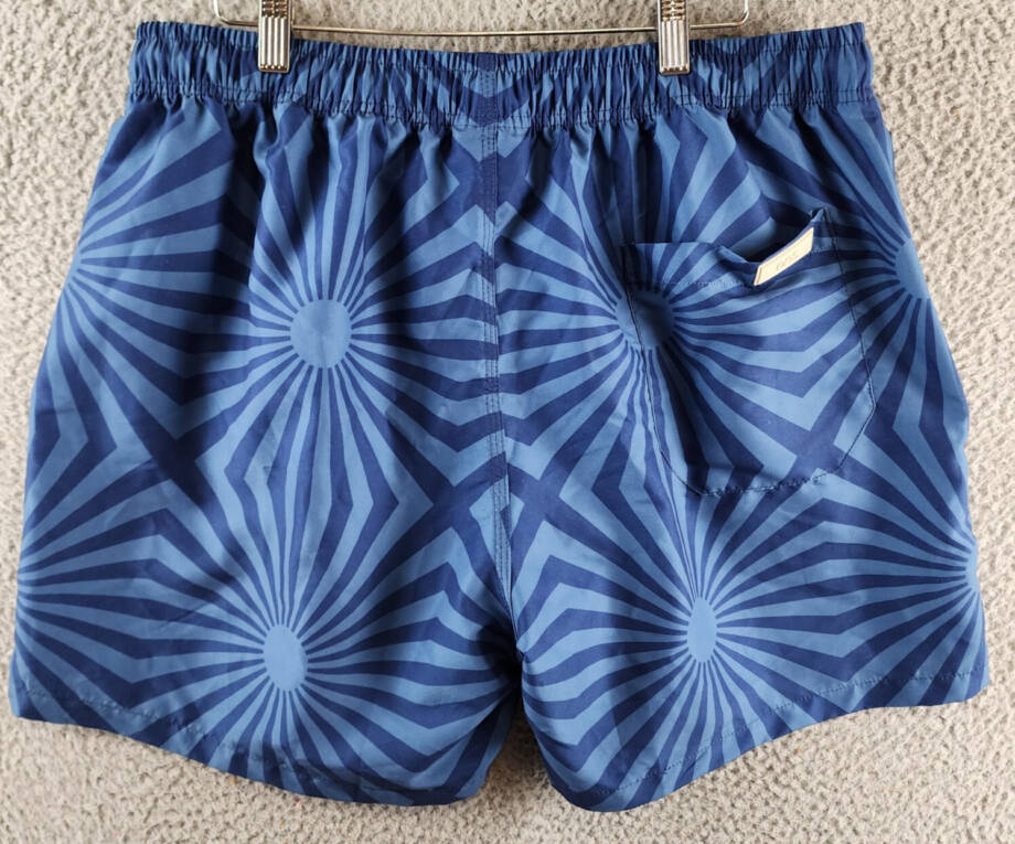OAS Costal Cortado Drawstring 4.3" Swim Shorts Men's XXL Blue Elastic Waistband