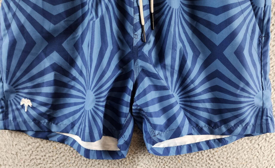 OAS Costal Cortado Drawstring 4.3" Swim Shorts Men's XXL Blue Elastic Waistband