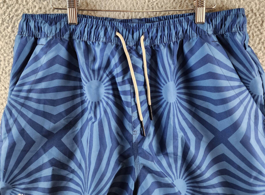 OAS Costal Cortado Drawstring 4.3" Swim Shorts Men's XXL Blue Elastic Waistband