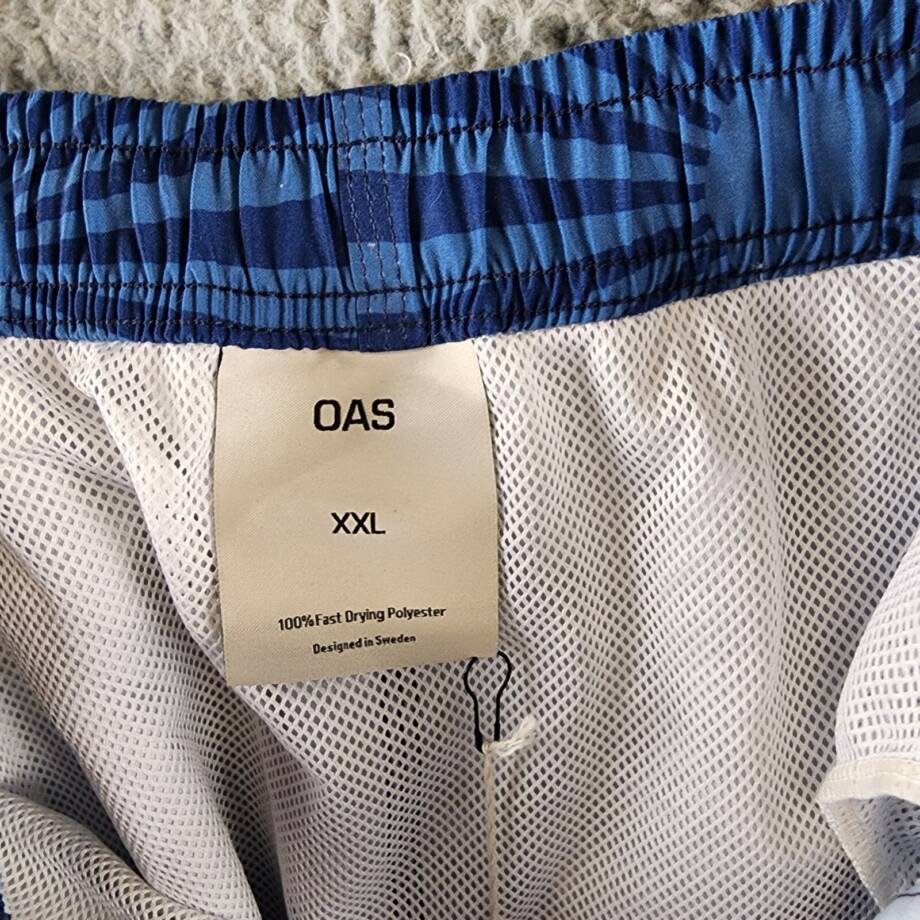OAS Costal Cortado Drawstring 4.3" Swim Shorts Men's XXL Blue Elastic Waistband