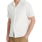 Vince Bouclé Button Down Camp Collar Shirt Men's S Bone Shoulder Yoke At Back