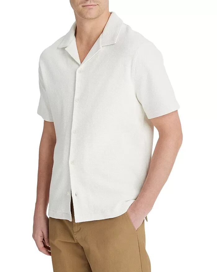 Vince Bouclé Button Down Camp Collar Shirt Men's S Bone Shoulder Yoke At Back