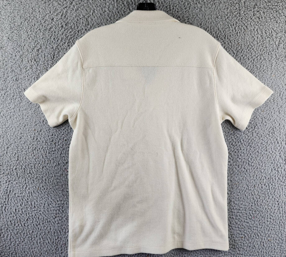 Vince Bouclé Button Down Camp Collar Shirt Men's S Bone Shoulder Yoke At Back