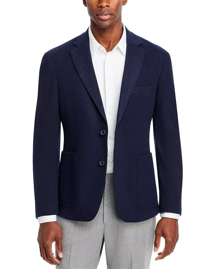 The Men's Store at Bloomingdale's Micro Bouclé Regular Fit Coat Men's 42R Navy