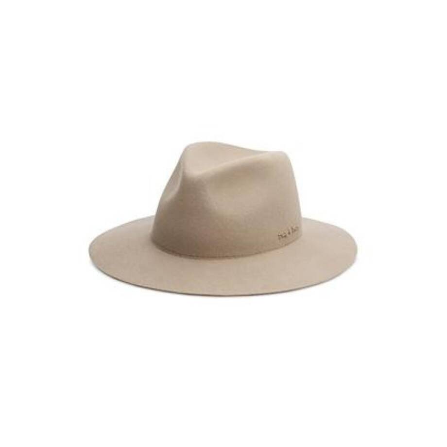 Rag & Bone City Felted Wool Fedora Hat Women's Medium Mink Logo Detail