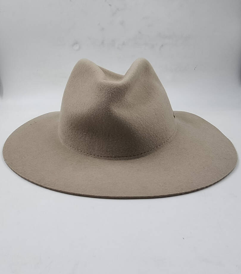 Rag & Bone City Felted Wool Fedora Hat Women's Medium Mink Logo Detail