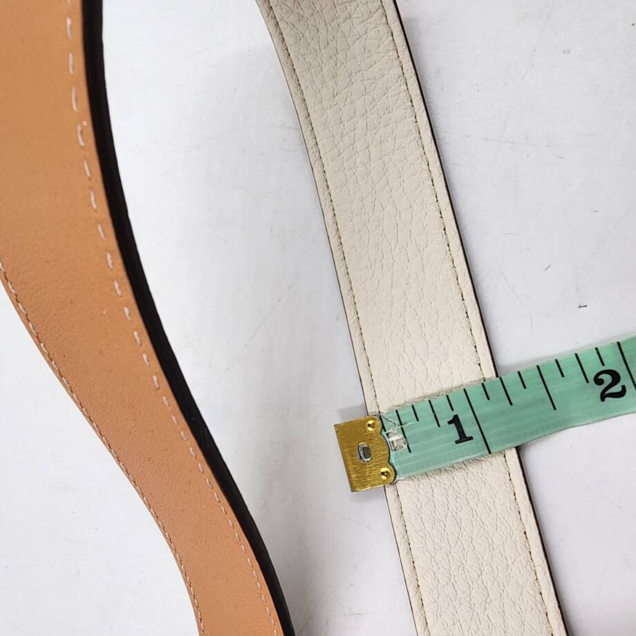 Tory Burch 1" Miller Logo Reversible Belt Women's Large New Ivory Buckle Closure