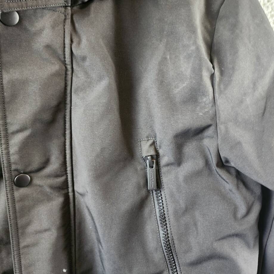 Club Room Parka with a Faux Fur-Hood Jacket Men's M Black Snap Closure L/S