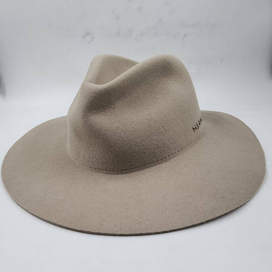 Rag & Bone City Felted Wool Fedora Hat Women's Medium Mink Logo Detail