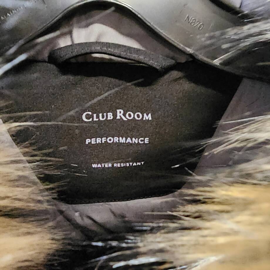 Club Room Parka with a Faux Fur-Hood Jacket Men's M Black Snap Closure L/S