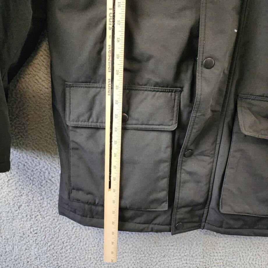 Club Room Parka with a Faux Fur-Hood Jacket Men's M Black Snap Closure L/S