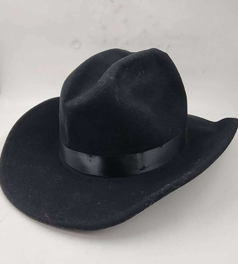 Marcus Adler Wool Short-Brim Cowboy Hat with Satin Trim Women's OS Black