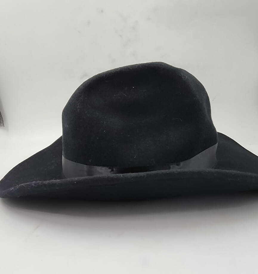 Marcus Adler Wool Short-Brim Cowboy Hat with Satin Trim Women's OS Black