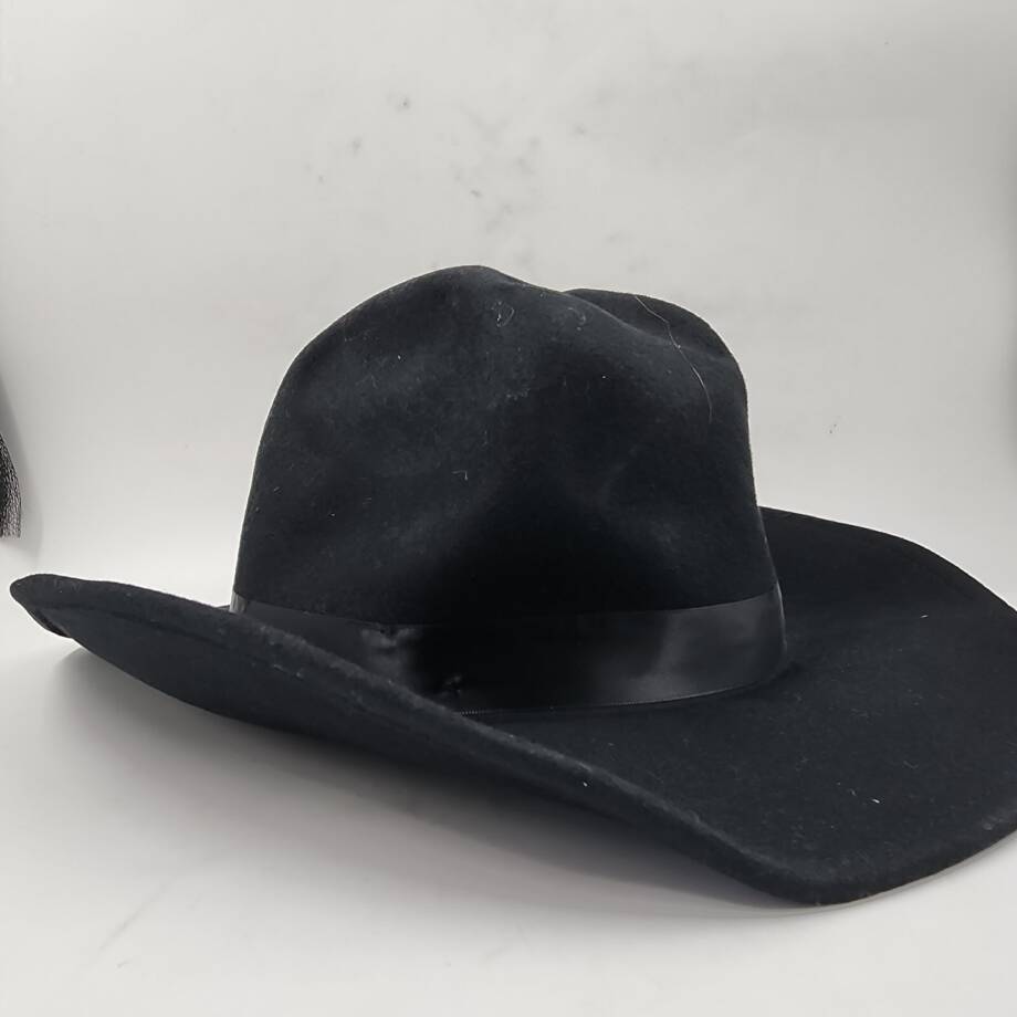 Marcus Adler Wool Short-Brim Cowboy Hat with Satin Trim Women's OS Black
