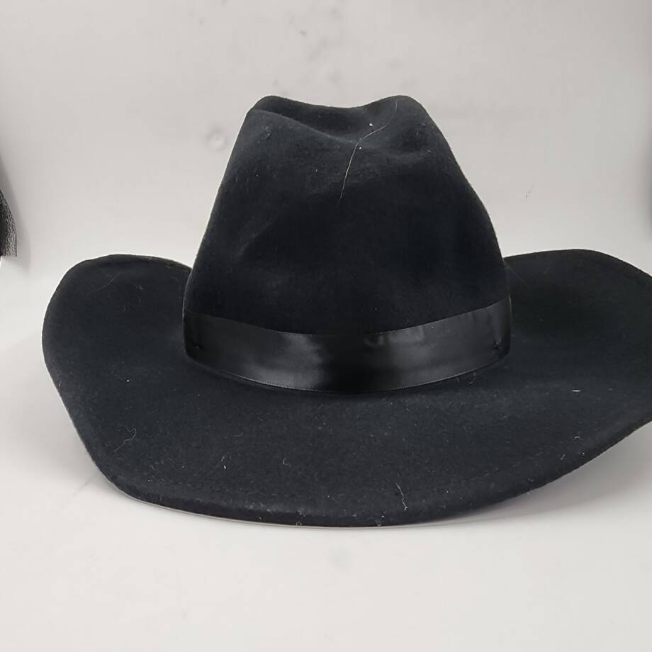 Marcus Adler Wool Short-Brim Cowboy Hat with Satin Trim Women's OS Black