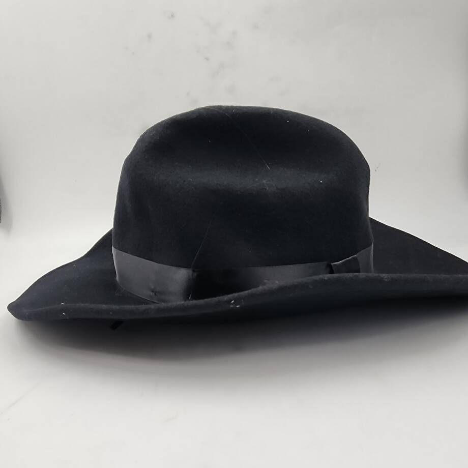 Marcus Adler Wool Short-Brim Cowboy Hat with Satin Trim Women's OS Black