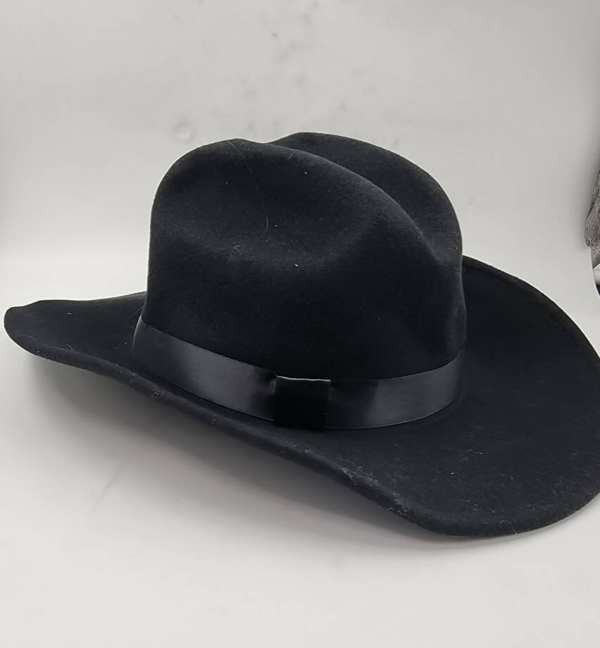 Marcus Adler Wool Short-Brim Cowboy Hat with Satin Trim Women's OS Black