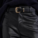 B-low the Belt Coda Mod Leather Belt Women's Large Black/Gold Buckle Closure