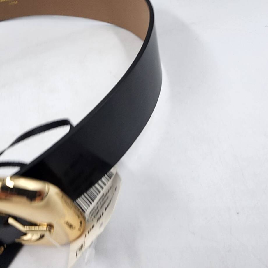 B-low the Belt Coda Mod Leather Belt Women's Large Black/Gold Buckle Closure