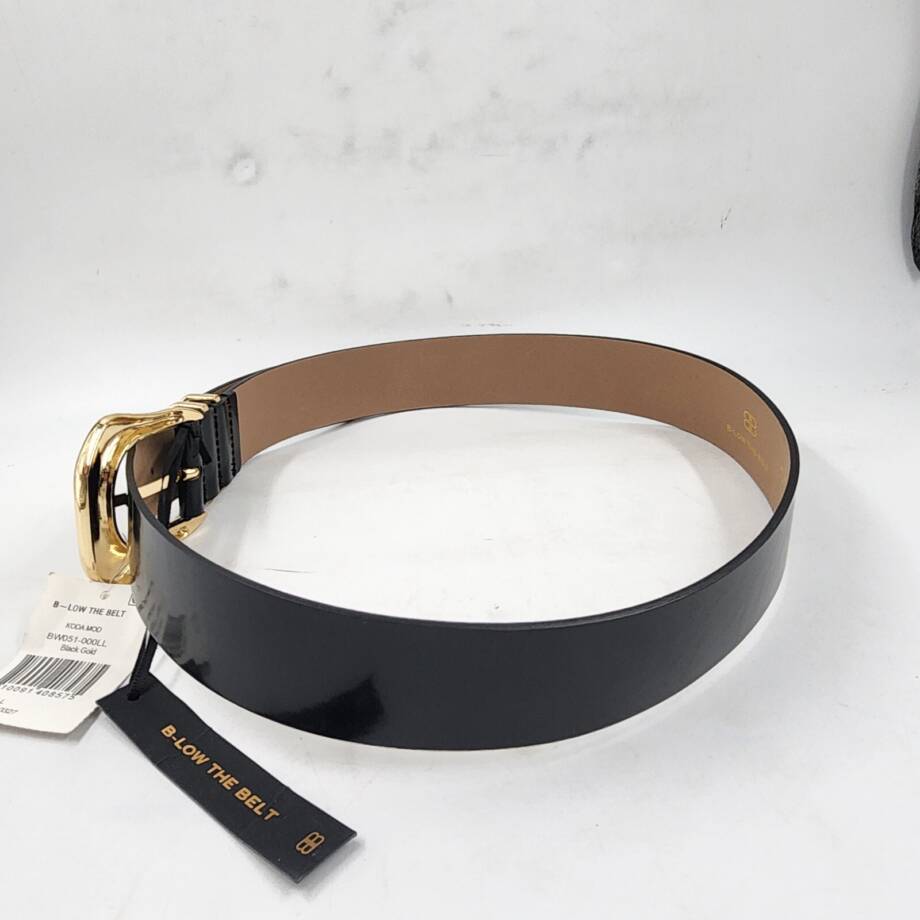 B-low the Belt Coda Mod Leather Belt Women's Large Black/Gold Buckle Closure