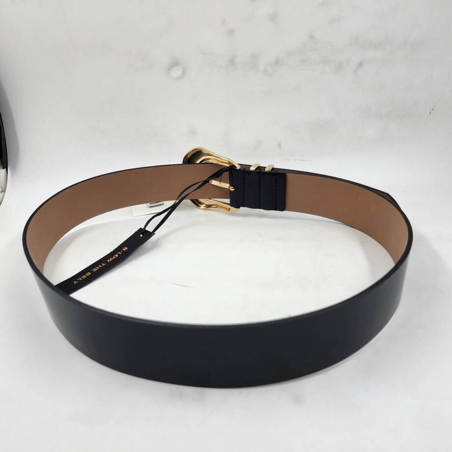 B-low the Belt Coda Mod Leather Belt Women's Large Black/Gold Buckle Closure