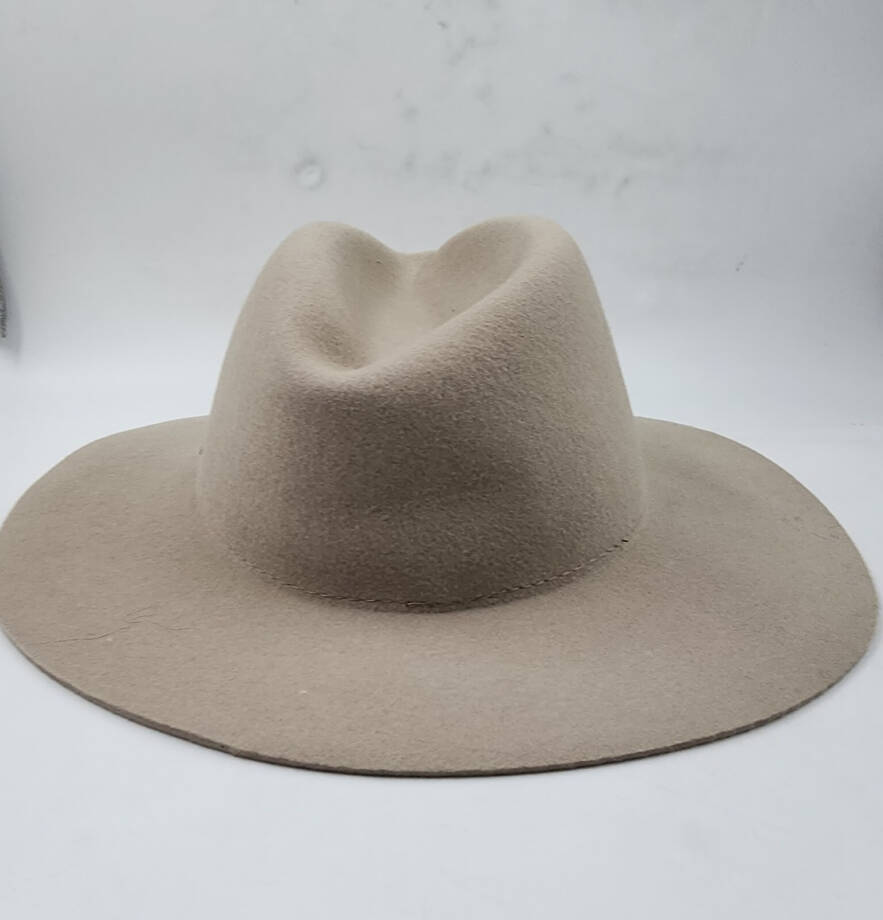 Rag & Bone City Felted Wool Fedora Hat Women's Medium Mink Logo Detail