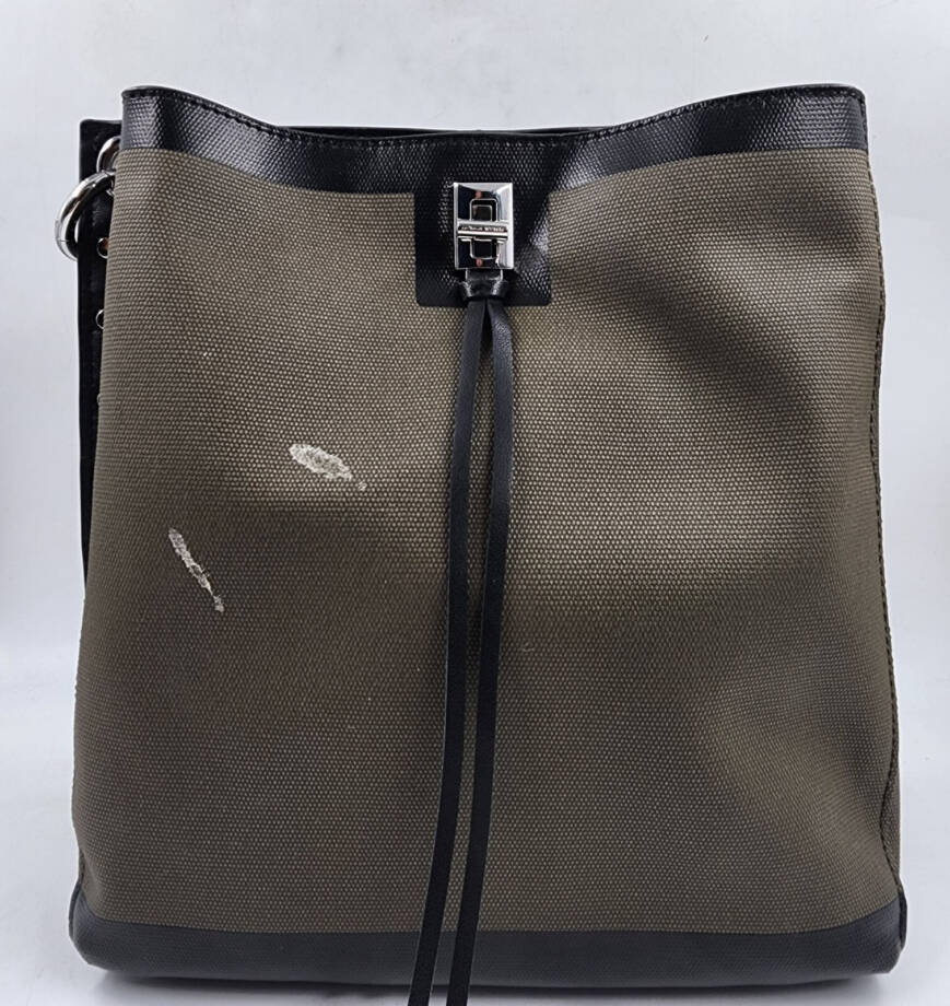 Rebecca Minkoff Darren Canvas & Leather Bucket Bag Women's Military/Black