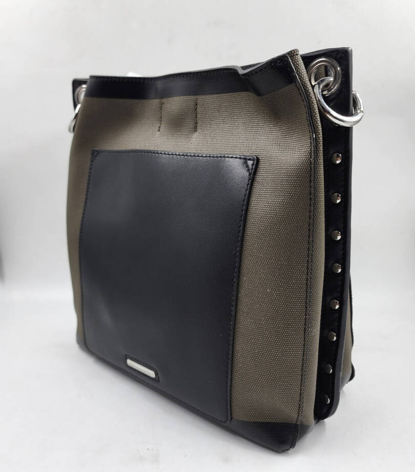 Rebecca Minkoff Darren Canvas & Leather Bucket Bag Women's Military/Black