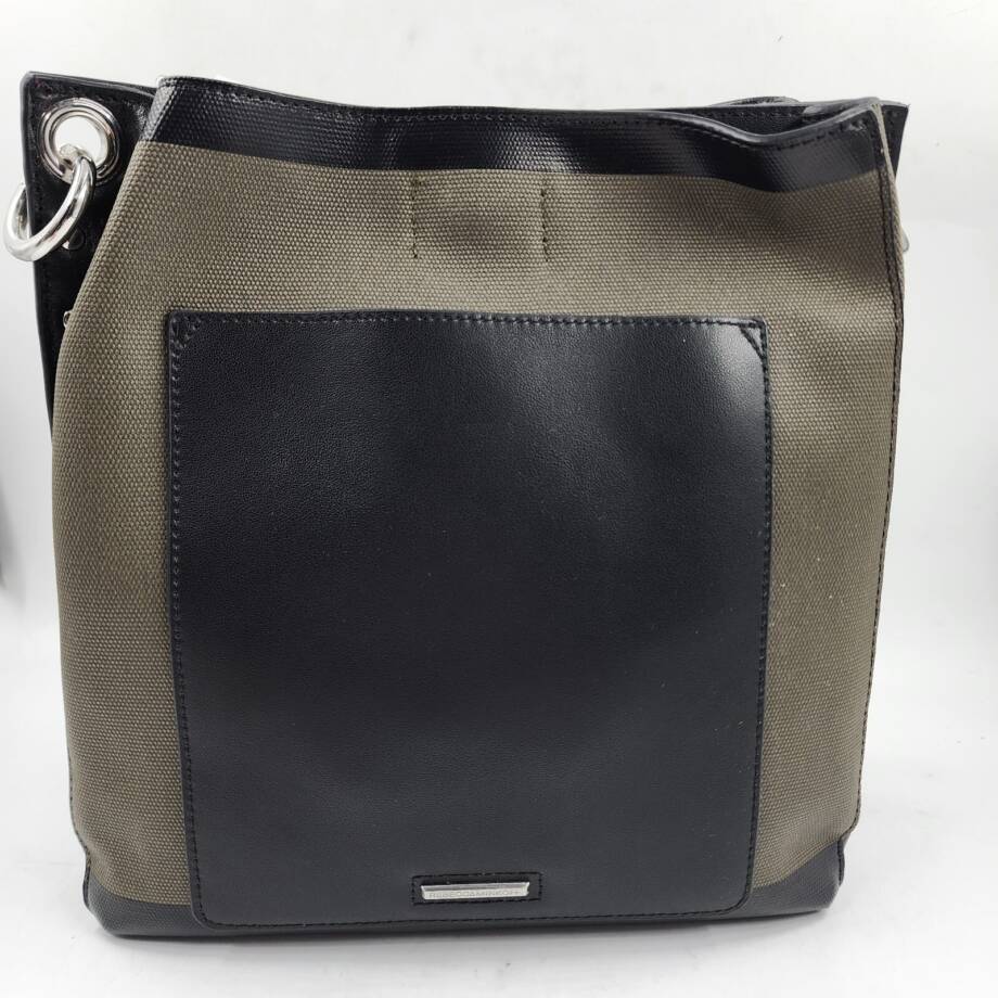 Rebecca Minkoff Darren Canvas & Leather Bucket Bag Women's Military/Black