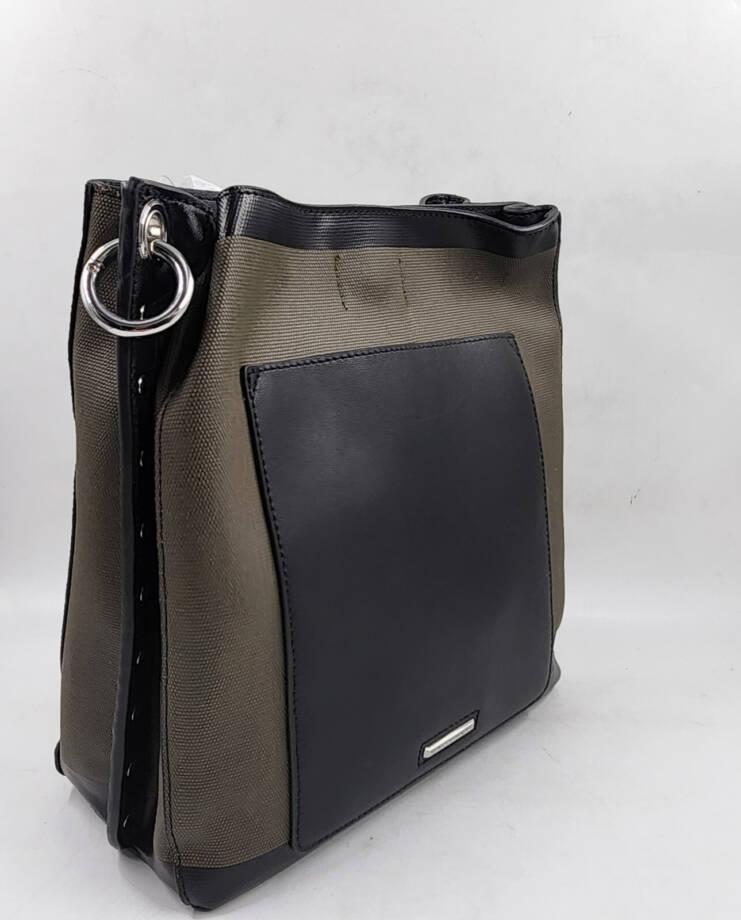 Rebecca Minkoff Darren Canvas & Leather Bucket Bag Women's Military/Black